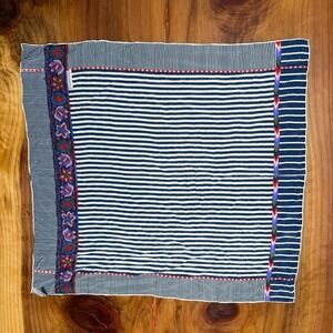 Vintage Gianni Versace Striped Floral Scarf 32" x 30" Silk Designer Q6